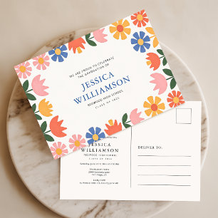 Invitación de Graduación de Fiesta Floral Retro