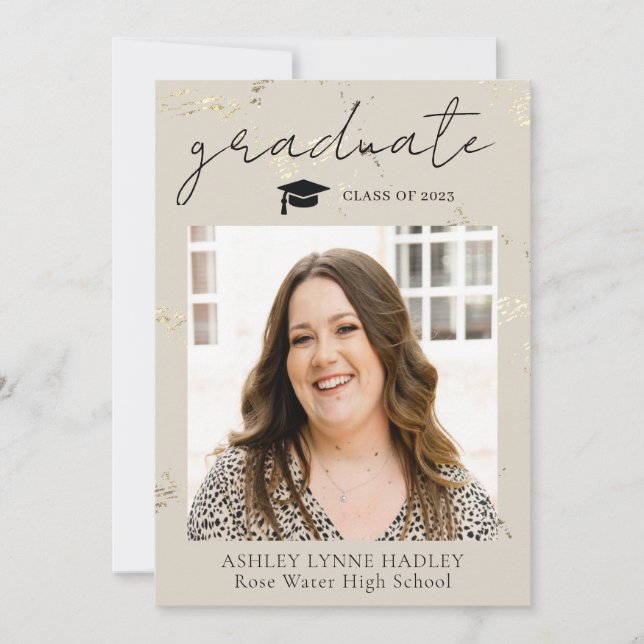 Invitación de Graduación de Foto (Anverso)