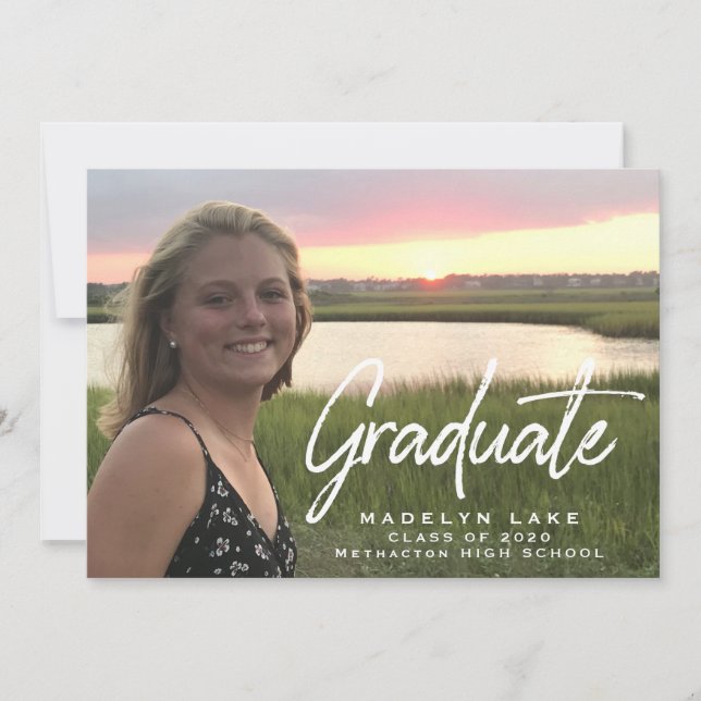 Invitación de Graduación de Foto (Anverso)