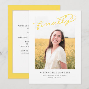 Invitación De Graduación De Foto Amarilla Finalmen