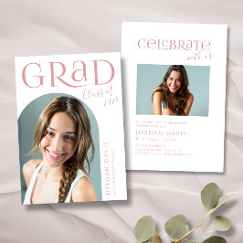 Invitación de Graduación de Foto Arco Moderno Rosa