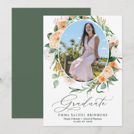 Invitación de Graduación de Foto Boho Bloom Botáni