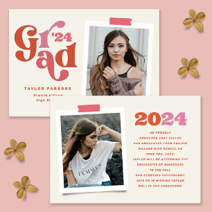 Invitación de Graduación de Foto Boho Retro