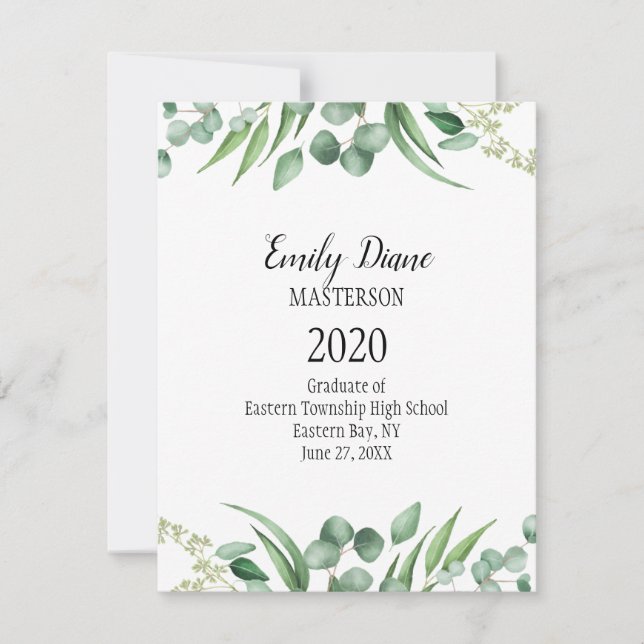 Invitación de Graduación de Foto Botánica (Anverso)