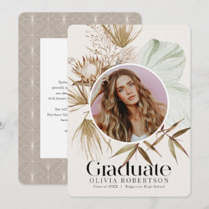 Invitación de Graduación de Foto Botánica Boho