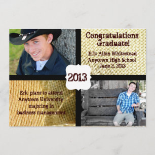 Invitación de Graduación de Foto Burlap