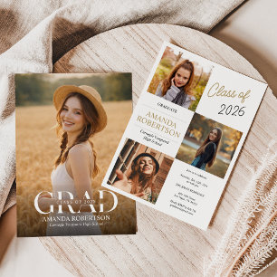 Invitación de graduación de foto casual moderna de
