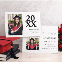 Invitación de graduación de foto casual moderna tr