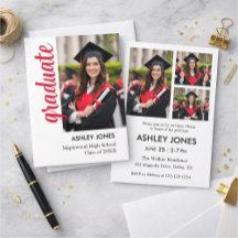 Invitación de graduación de foto casual moderna tr