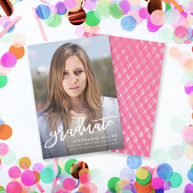 Invitación de graduación de foto con guión de pinc (Subido por el creador)