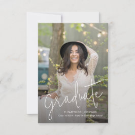 Invitación de Graduación de Foto con Script de Gra