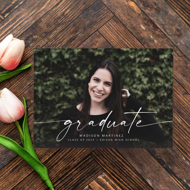 Invitación de Graduación de Foto con Script de Gra (Subido por el creador)