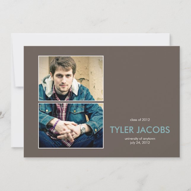 Invitación de Graduación de Foto Conectada (Anverso)