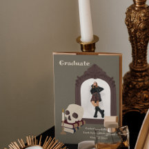 Invitación de graduación de foto de academia oscur