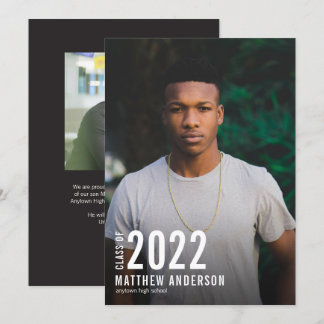 Invitación de graduación de foto de año minimalist