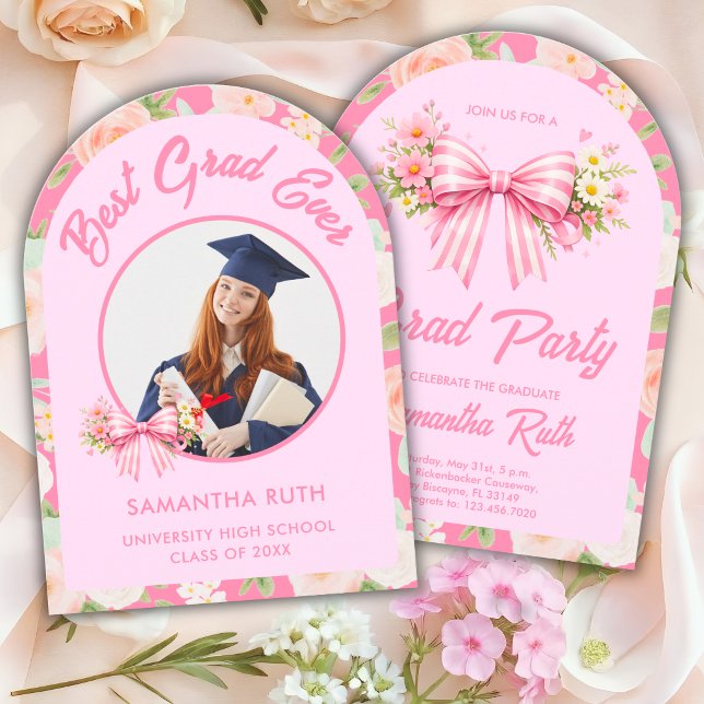 Invitación de graduación de foto de arco de flor s (Subido por el creador)