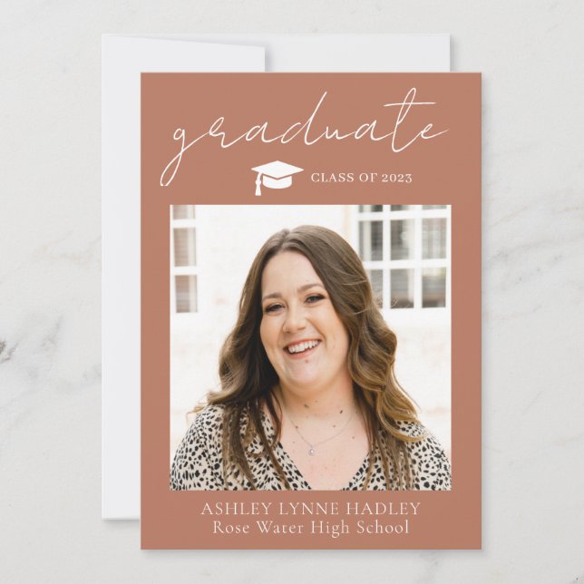 invitación de Graduación de Foto de Boho 2023 (Anverso)