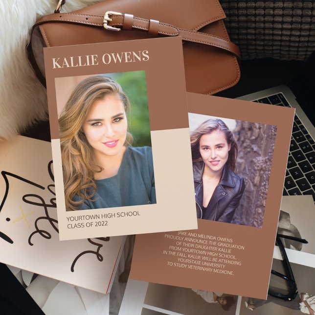 Invitación de Graduación de Foto de Brown Tan 2 (Subido por el creador)