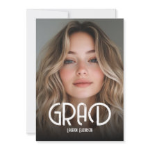 Invitación de graduación de foto de caligrafía mod