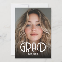 Invitación de graduación de foto de caligrafía mod