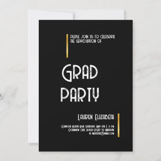 Invitación de graduación de foto de caligrafía mod