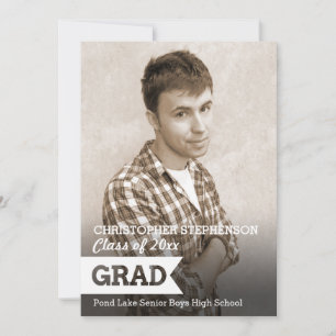 Invitación de graduación de foto de cartel sólido