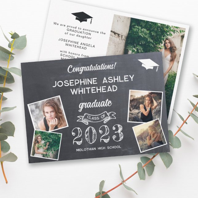 Invitación de Graduación de Foto de Chalkboard 202 (Subido por el creador)