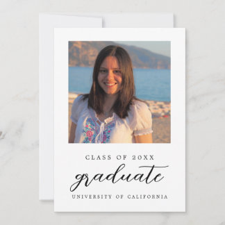 Invitación de graduación de foto de clase minimali