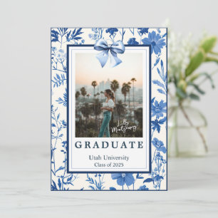 Invitación de Graduación de Foto de Coquette Toile