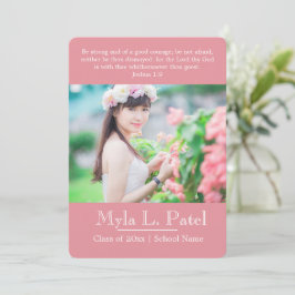 Invitación de graduación de foto de escritura cris