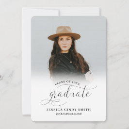 Invitación de graduación de foto de escritura de c