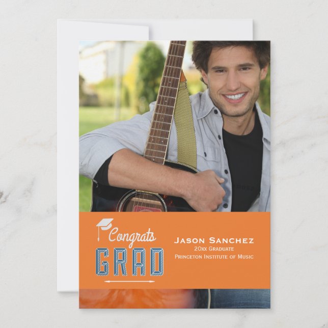 Invitación de Graduación de Foto de Grado de Felic (Anverso)