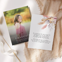 Invitación de Graduación de Foto de Grado Floral P