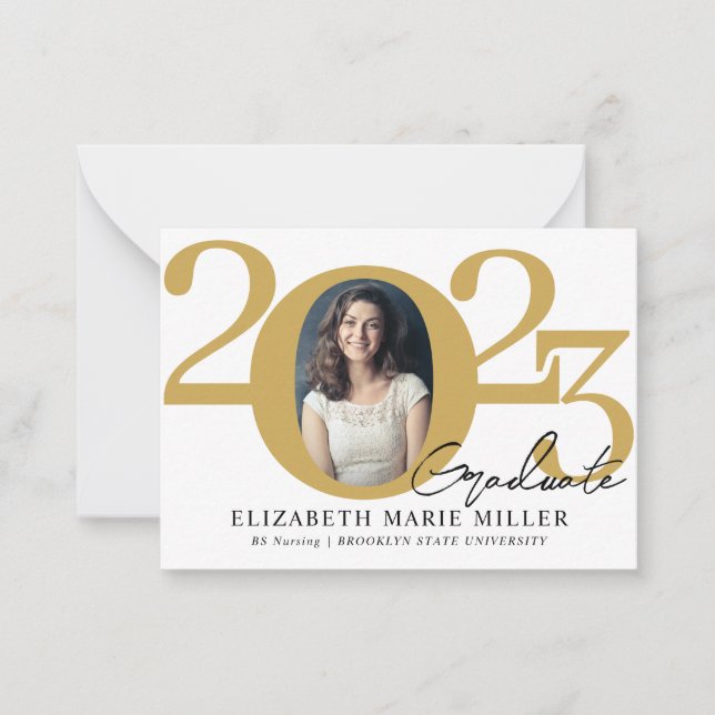 Invitación de Graduación de Foto de Graduación de  (Anverso)