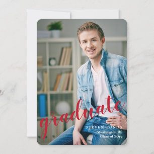 Invitación de Graduación de Foto de Graduado