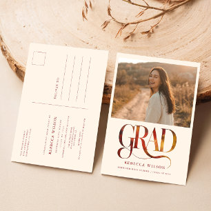 Invitación de Graduación de Foto de Graduado con L