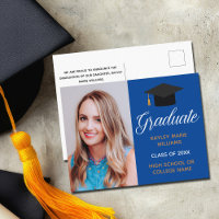 Invitación de graduación de foto de graduado de Or