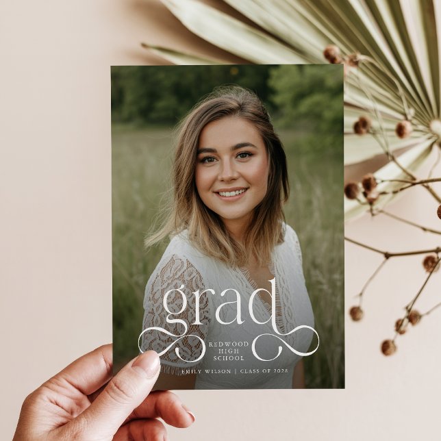 Invitación de Graduación de Foto de Graduado Moder (Subido por el creador)