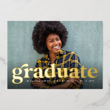 Invitación de graduación de foto de graduado retro