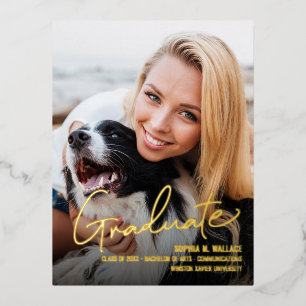 Invitación de graduación de foto de guión bajo mod