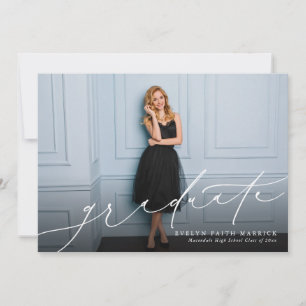 Invitación de graduación de foto de guión clásico