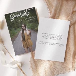 Invitación de Graduación de Foto de Guión de Presu