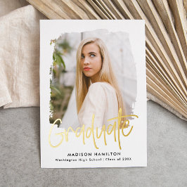 Invitación de graduación de foto de guión de Relie