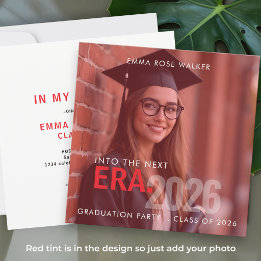Invitación de graduación de foto de la era de grad