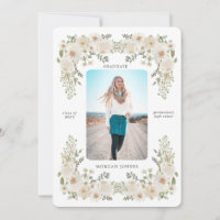 Invitación de graduación de foto de la frontera fl