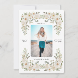 Invitación de graduación de foto de la frontera fl
