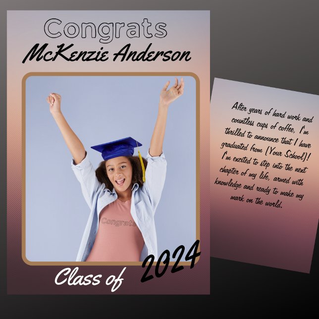 Invitación de graduación de foto de mensaje person (Subido por el creador)