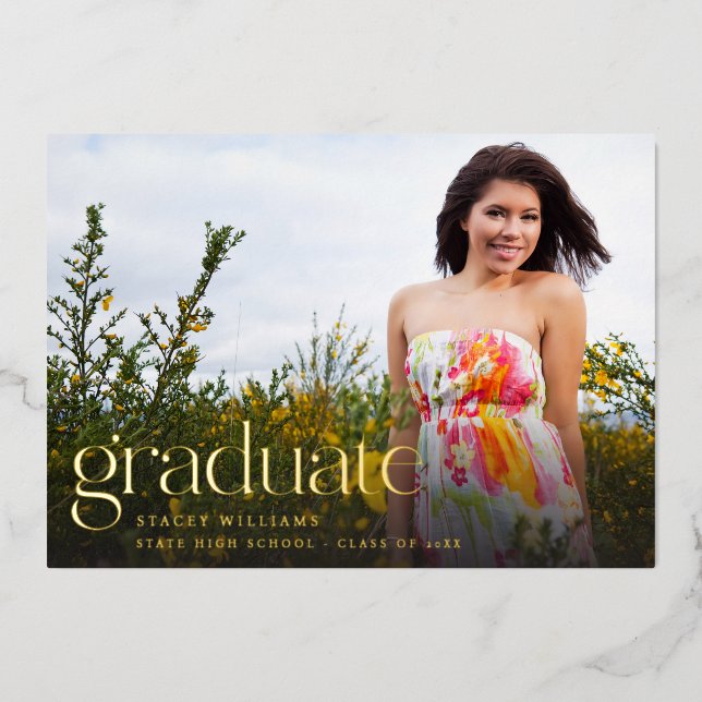 INVITACIÓN de Graduación de Foto de MOD Mod H (Anverso)