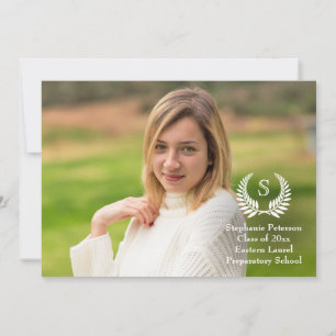 Invitación de Graduación de Foto de Monograma Laur