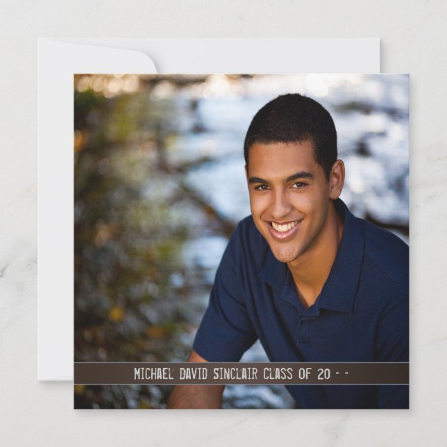 Invitación de Graduación de Foto de Niños de Cuero (Anverso)